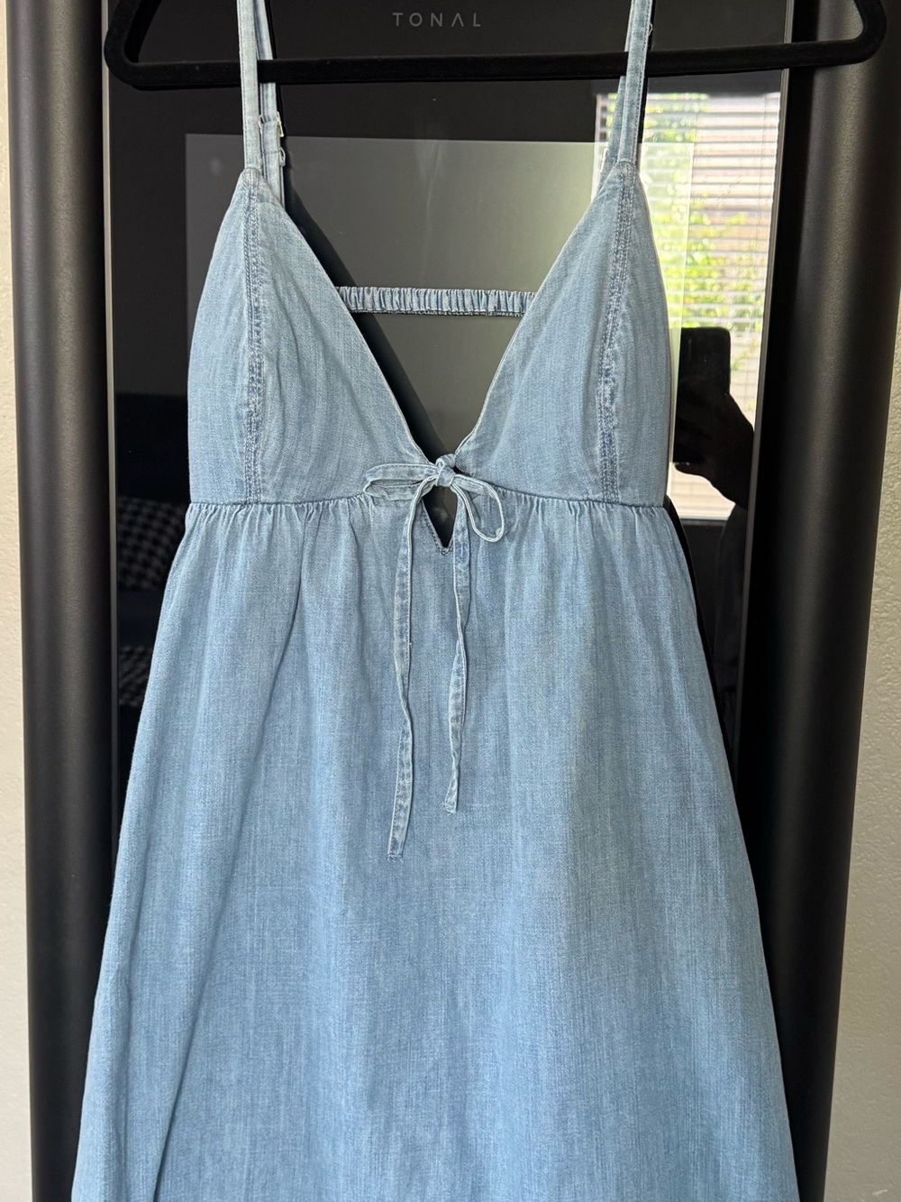 Abercrombie & Fitch Light Blue Denim Mini Slip Dress